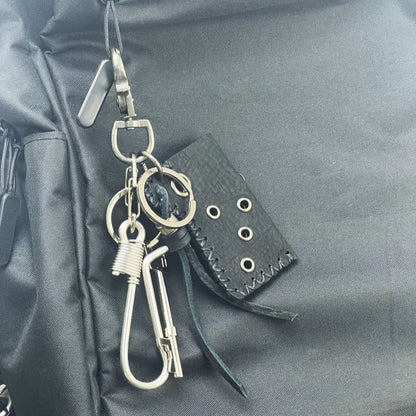 Original Fashion Accessories Genuine Leather Keychain Jeans Waist Decoration Backpack Metal Pendant Brass Stainless Steel