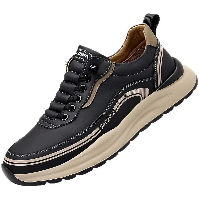 Mens Leather Casual Shoes Slip On Comfortable Breathable Lightweight Non Slip Waterproof Loafers for Wholesale