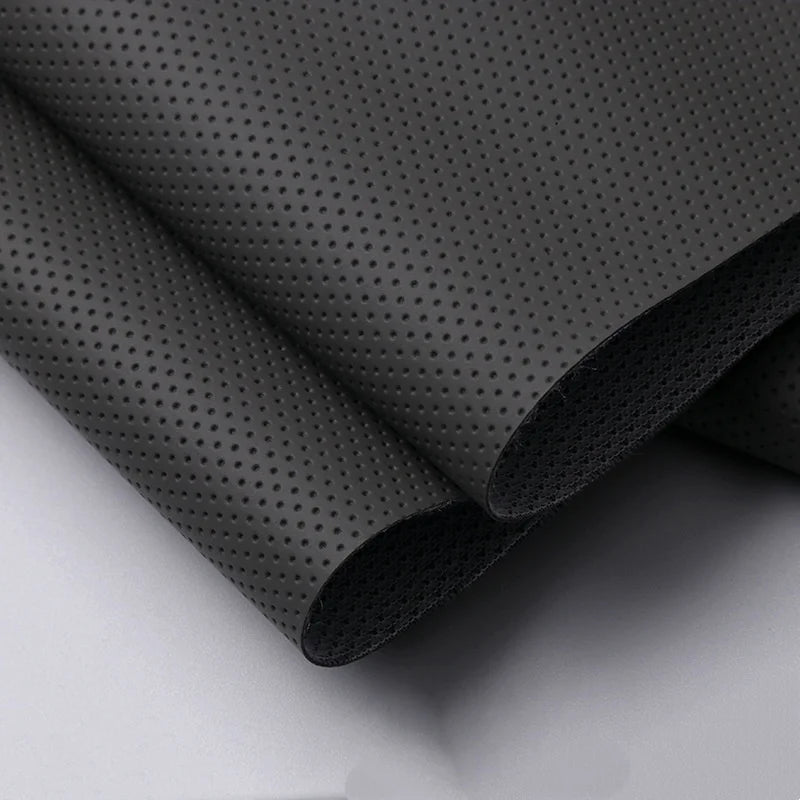Perforated Leather Fabric Breathable Hole Punch Synthetic Leather Material for Furniture Sofa Car Seat Upholstery DIY Craft