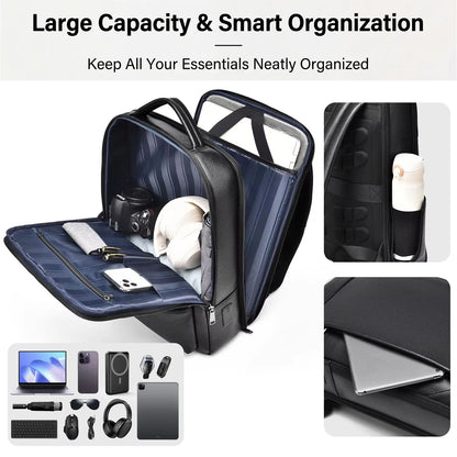 High-Quality Genuine Cowhide Leather Backpack for Men,15.6 Inch Laptop Bag,Business Travel Daypack,Office Briefcase