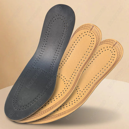 Leather Insoles For Shoes Men Women Breathable Cowhide Shoe Pads Massage Shock Absorption Cushion Sneakers Sole Insert Insole