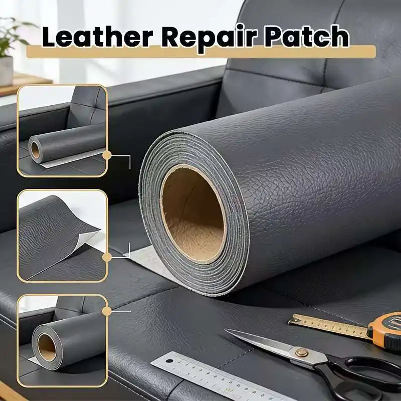 Multiple Widths Available - Self-Adhesive Pu Leather Fabric with a Length of 5m Meters, Waterproof and Wear-Resistant Synthetic Leather Patch, Suitable for Sofa, Car Seat, Furniture, Luggage Repair, and Handmade Decora
