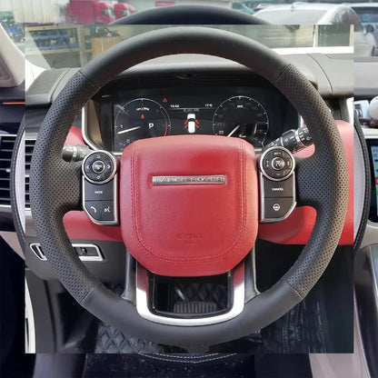 Leather for Land Rover Range Rover Velar Range Rover Evoque Discovery Sport Defender Hand Sewning Car Steering Wheel Cover