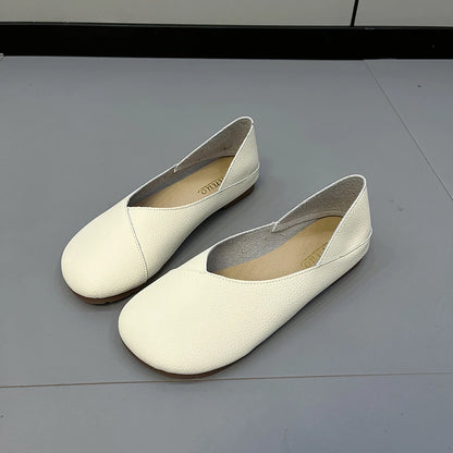 Genuine Leather Spring Autumn Handmade Flats Ballerina Shoes Women Loafers Comfortable Soft Leather Women Flats Shoes
