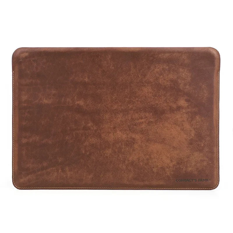 hand-made cowhide genuine leather laptop bags cases storage organizer sleeve for macbookair 13.6in notebook computer travel