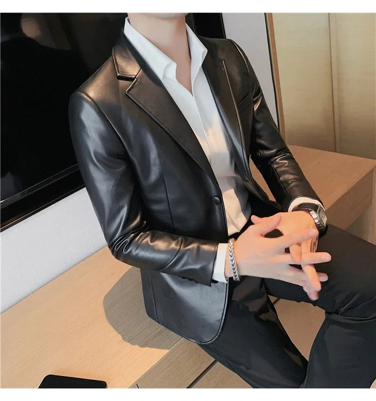 2026 Men's Casual Autumn Winter Brand Clothing Leather Jackets Male Slim Fit Fashion Casual Leather Jackets/Man Coats S-3XL