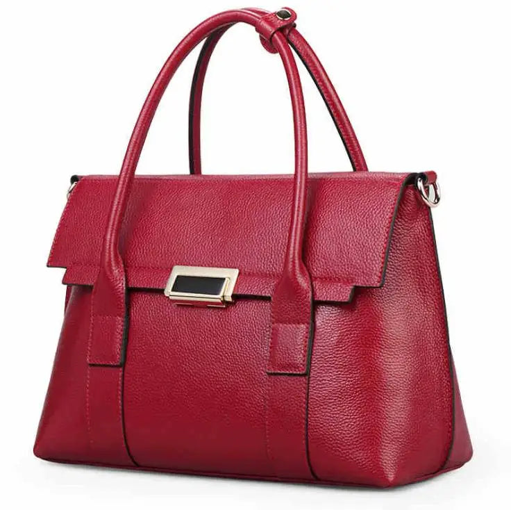 2025 New Genuine Leather Briefcase Women Handbags Large Capacity Ladies Fashion Cowhide Shoulder Messenger Bags Portable