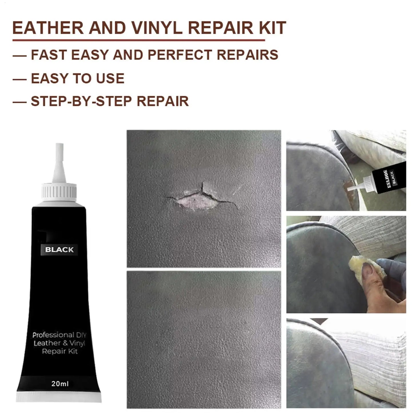 Leather Tear Repair Gel Leather Color Restoration Agent 20ml Leather Restoration Paste Repair Tool For Leather Furniture Bag