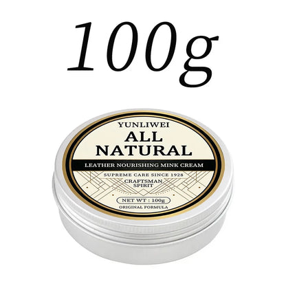 100g Leather Nourishing Mink Oil Cream Waterproof Protector Polish Softener for Smooth Luxury Leather Boots Jackets Handbags
