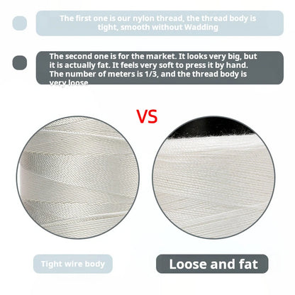 500d 4 Strands Sewing Thread Nylon Thin Mercerized  High-strength Embroidery Shine Down Jacket Strong And Durable Leather Thread