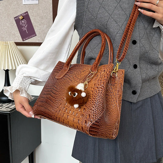 Ladies Quality Leather Shoulder Bags for Women 2026 Luxury Designer Handbags Classic Female Commute Fashion Large Capacity Tote