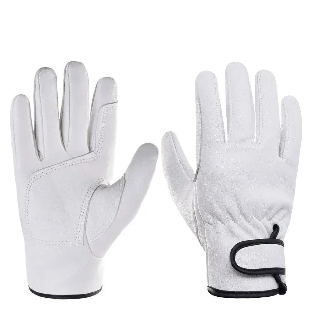 Work gloves sheepskin leather workers work welding safety  garden sports motorcycle driver wear-resistant