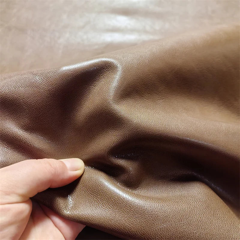 0.8/1mm Brown Oil Wax Sheepskin. First Layer Leather. Real Leather Fabric. Manual DIY For Bag Leather Repair. Whole Sheepskin