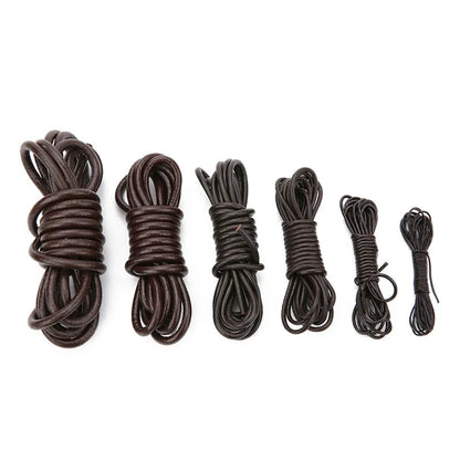 2meters 1 2 3 4 5 6 8 mm Leather Cord Thread Round Real Leather Rope Bracelet String For Diy Jewelry Making Necklace Accessories