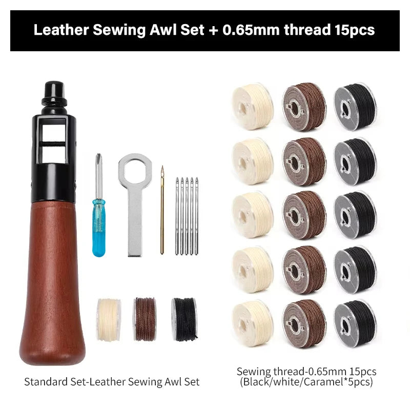 WUTA Leather Sewing Machine Awl Thread Kit Speedy Stitching DIY Leather Craft Tools Hand Stitcher Shoemaker Canvas Repair Tool