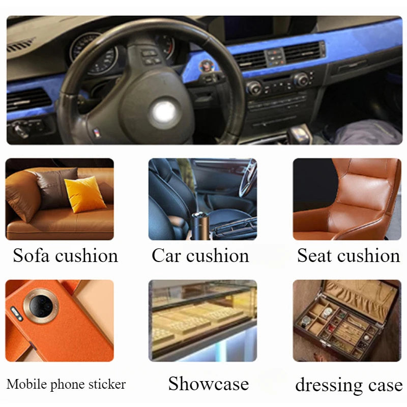 Suede Fabric Window Film Self-adhesive Synthetic Leather Stretchable Interior Film Suitable for Automotive and Home Decorate