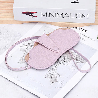 Leather Sunglass Case, Glasses Cases Holder, Portable Soft Leather Sunglasses Bag, Slim Eyeglasses Pouch Men Women with Lanyard