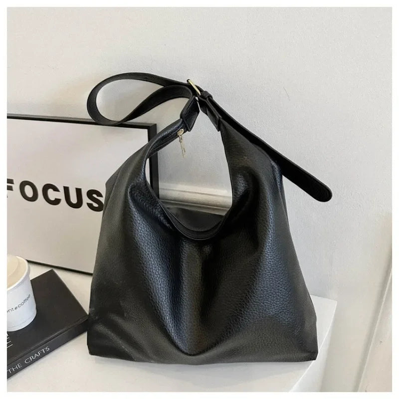 Fashion Leather Tote Bag for Women 2025 Trend Female Simple Large High Capacity Shoulder Bag Women Handbags Messenger Bags
