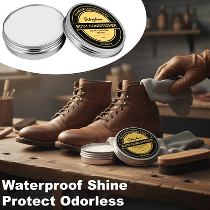 Leather Boot Care Cream Leather Conditioner for Work Boots and Fashion Boots Shoe Polish Balm Clear Odorless Non Greasy