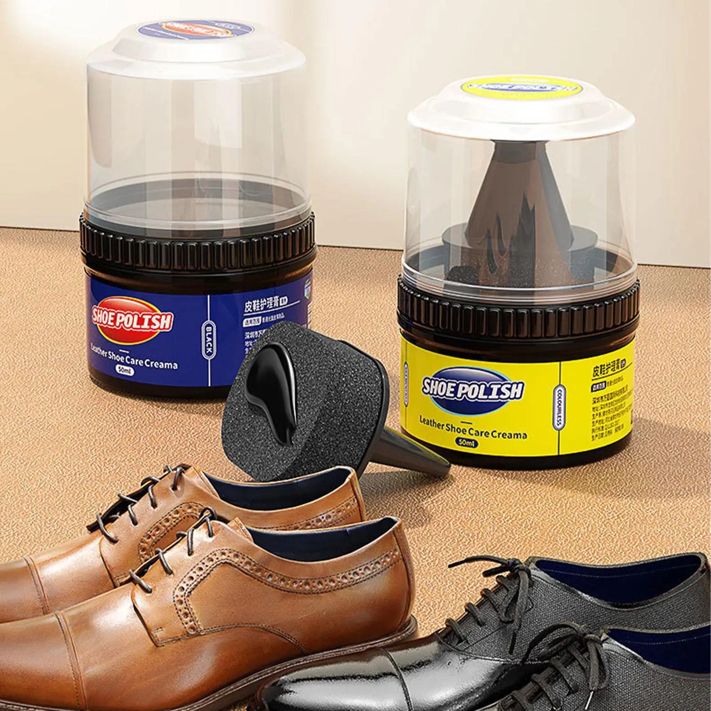 Leather cream leather care agent 50ml leather shoe care cream colorless shoe wax car leather care and interior cleaner