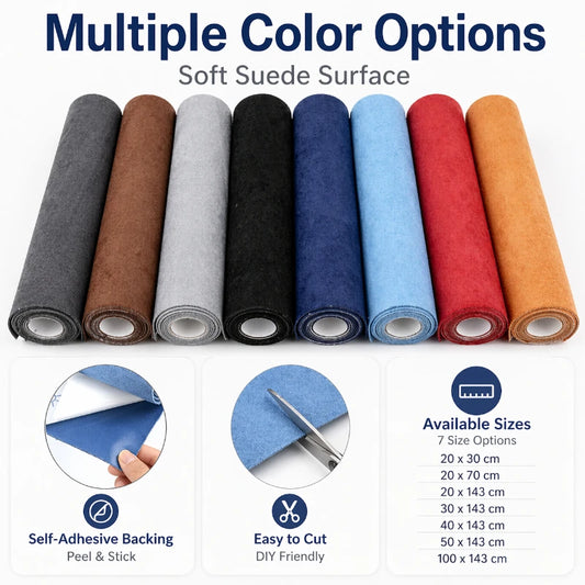 20*30-100*143cm Synthetic Leather Self-adhesive Fabric Car Interior Suede Adhesive Fabrics Door Velvet Decor Cloth DIY Accessory