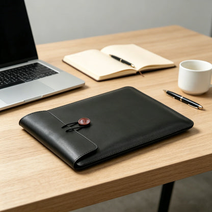 Ultra Lightweight And Soft PU Leather Retro 13/14/15/16 Inch Laptop Bag With Non-magnetic Buttons Suitable For MacBook Air Pro