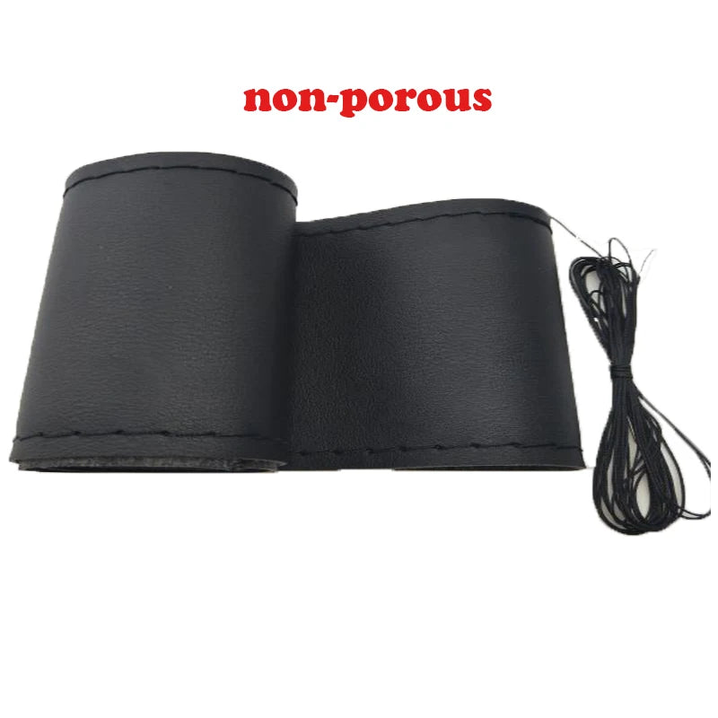 Car Steering Wheel Braid Cover Needles And Thread Artificial Leather Car Covers Suite 4 Color DIY Texture Soft Auto Accessories