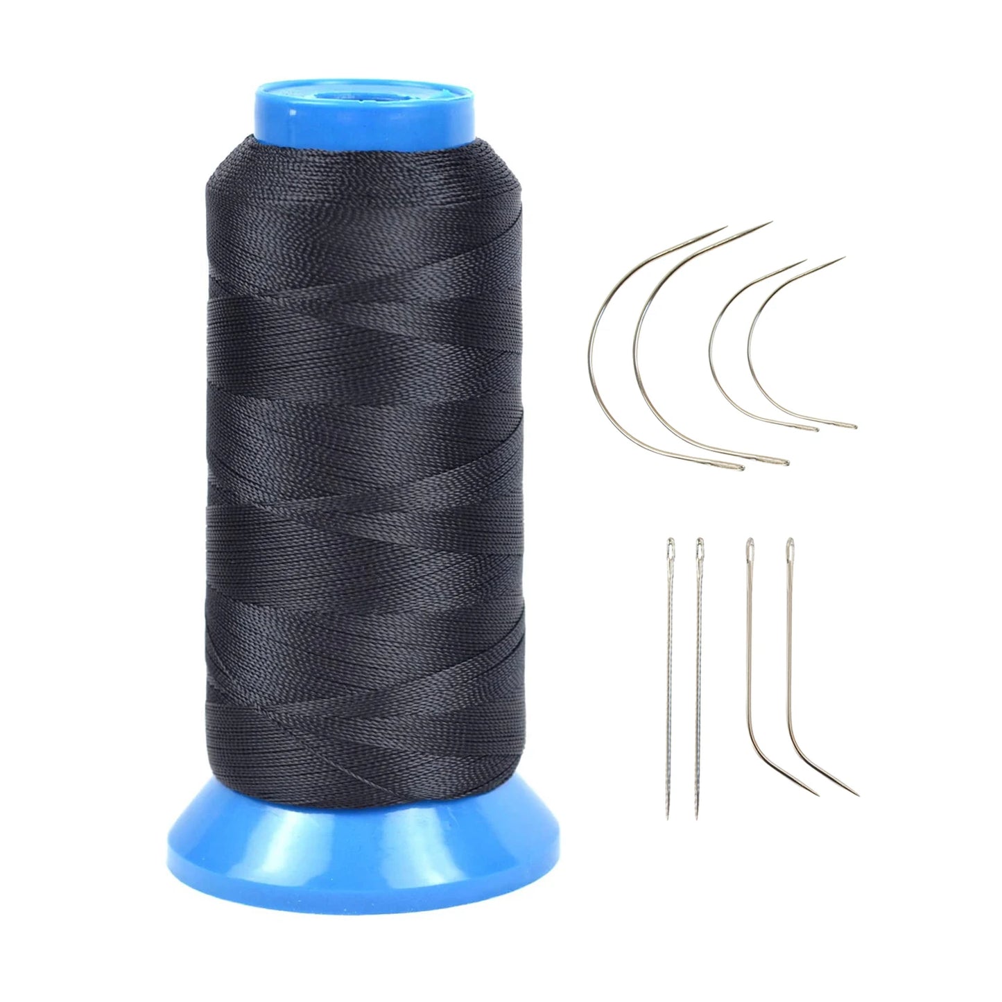 Sewing Thread with 8 Pcs Needles 210D High Strength Polyester Thread for Sewing Wig, Leather, Weaving Hair ,Hand DIY Sewing