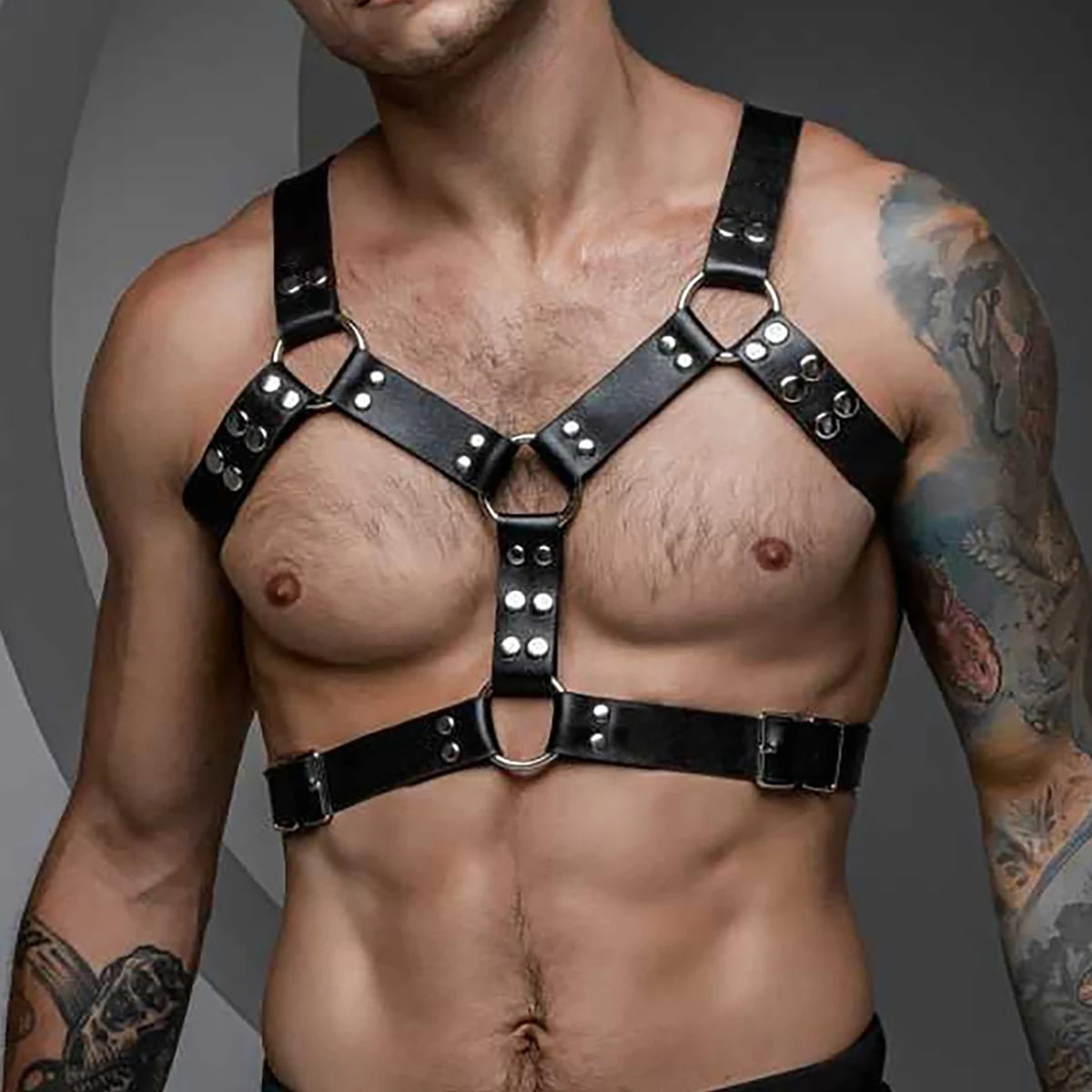 PU Leather Vest Strap Braces Suspender Men Harness Punk Chest Shoulder Belt Strap Strap Men's Belt Body Accessories