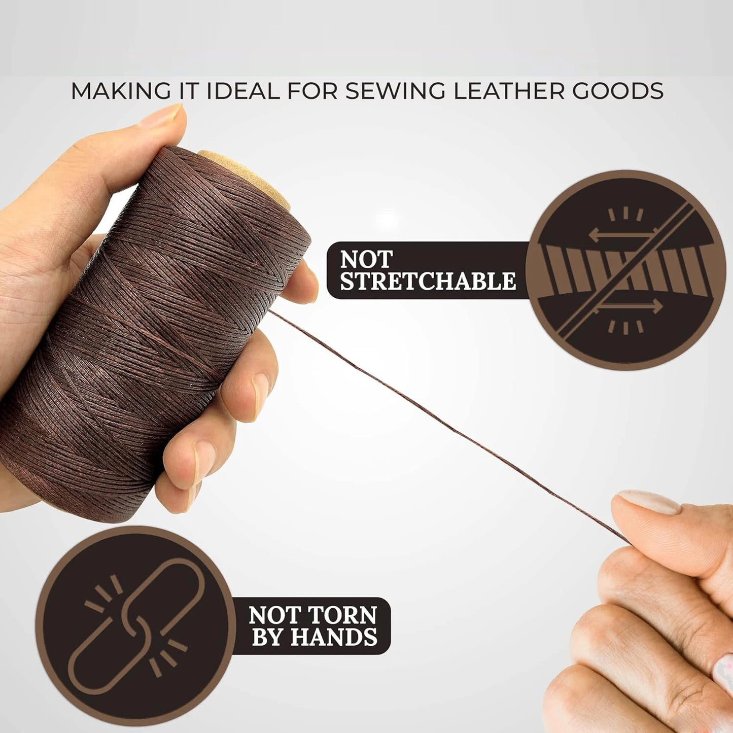 150D Leather Waxed Thread Cord 220 Meters 1mm High Quality Durable for DIY Handicraft Tool Hand Stitching Thread