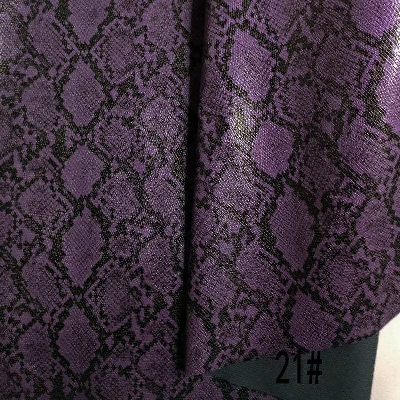 PU Snakeskin Faux Leather Fabric Roll No Adhesive for Bag Belt Headboard Sofa Upholstery Artificial Leather Animal