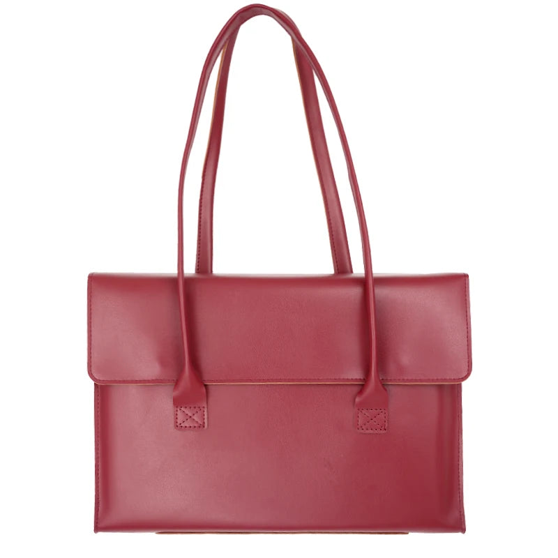 Ladies PU Leather Laptop Bag Handbag 13/14/15.6/16 Inch For Macbook Air Tablet HuaWei MateBook Thinkpad Single Shoulder Bags