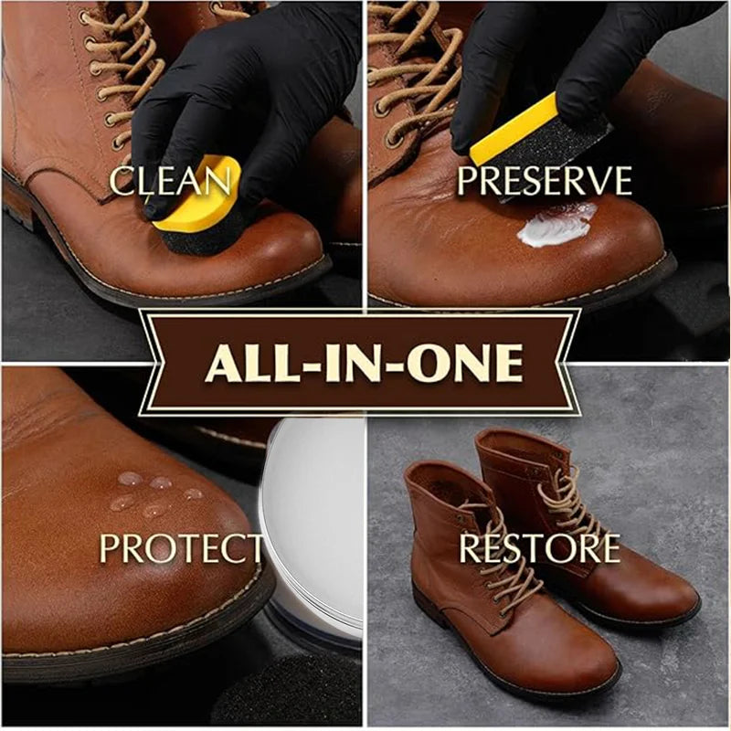 Professional Lanolin Leather Shoe Cream,Shoe Conditioner Balsam for Waterproof&Shining,Leather Care Wax for Shoes,Boots,Bags