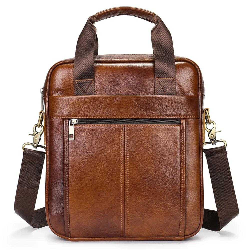 Men's Shoulder Bags Genuine Leather Crossbody Messenger Bag for 13.3 Inch Laptop Briefcase Leather Man Handbags 8577