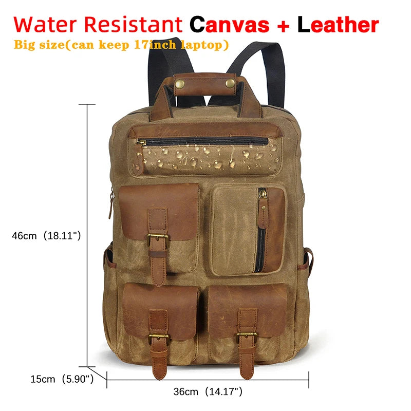 Men Original Leather Fashion Travel University College School Book Bag Designer Male Backpack Daypack Student Laptop Bag 1170