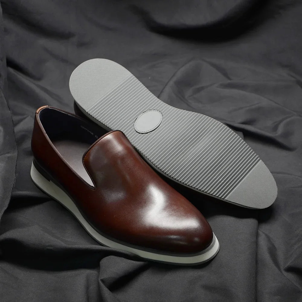 Classic Genuine Leather Men's Loafer Sneaker Shoes Good Quality Luxury Handmade Social Casual Business Original Dress Shoes Man