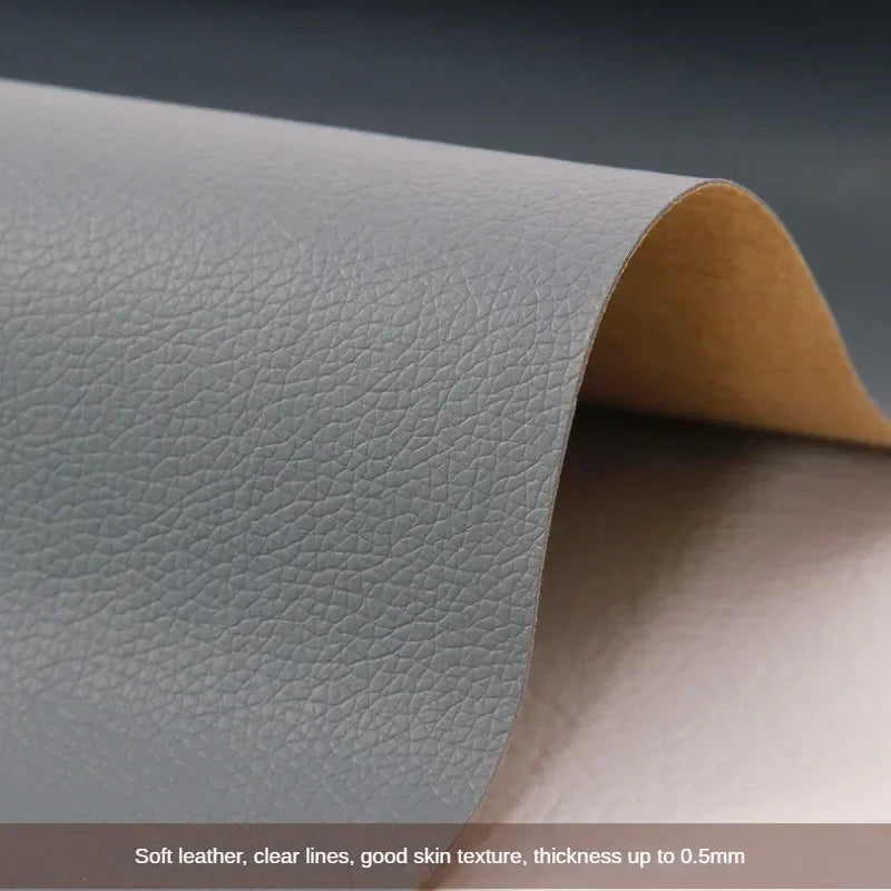 Litchi Pattern Leather Fabric Upholstery Per Meter for Car Interior Bag Chairs Diy Sewing Waterproof Wearable Soft Cloth Plain