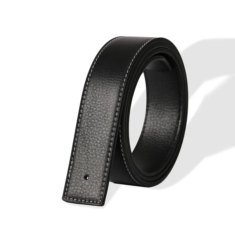 Belts No Buckle Men Women Unisex High Quality Pin Smooth Buckle Male Straps Without Buckle  PU Leather Waistband No Buckle 3.8cm