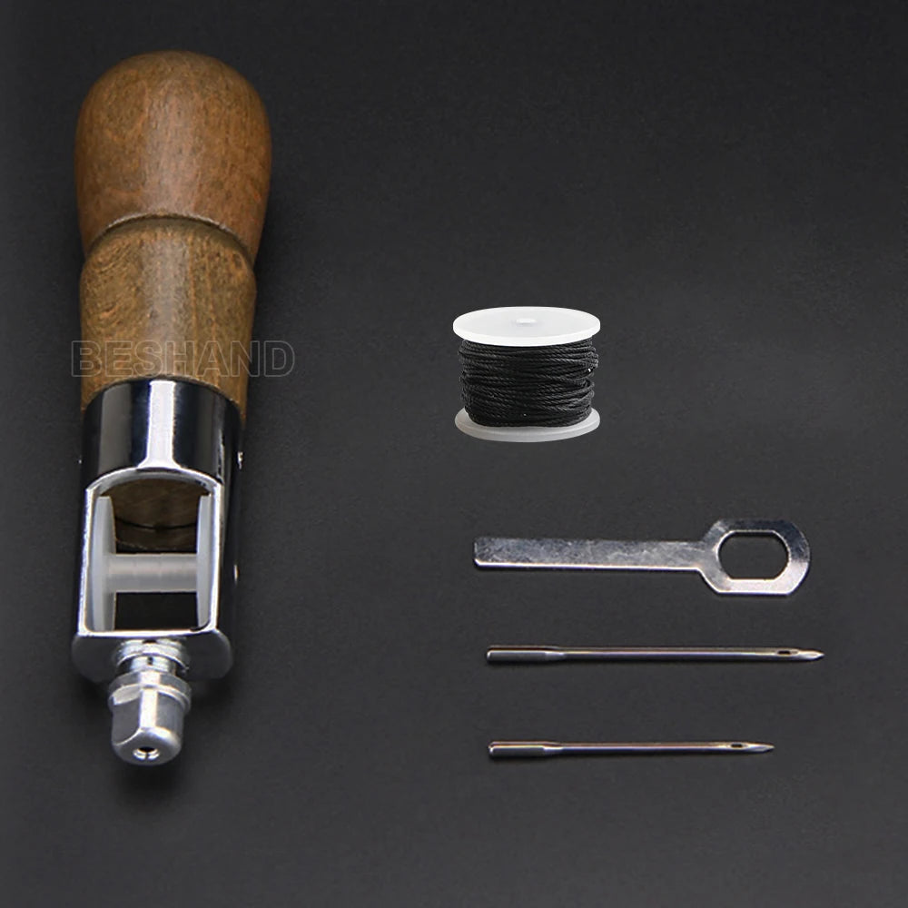 Leather Sewing Awl Thread Kit Hand Sewing Machine Speedy Lock Stitcher Thread Needles DIY Craft Shoemaker Canvas Repair Tool