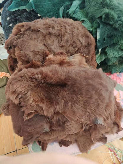 Whole Tuscan Sheepskin Dyed Fur Integrated with the Skin High Density Thick Velvet Curly Wool Sheep Warm Sofa Cushion