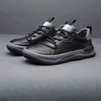 business man shoes leather black white platform men's sneakers and casual shoes high quality designer luxury shoes heren schoene