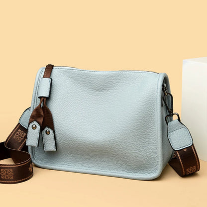 High Quality  Leather Women Tote Bag Luxury Soft Cowhide Ladies Shoulder Crossbody Bags 2024 Fashion Female Messenger Sac