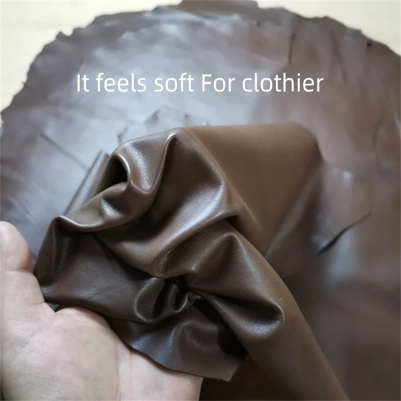 1mm Brown Sheepskin. First Layer Leather. Real Leather Fabric. Diy Handmade For Clothes. Clothes Mending. Whole Sheepskin