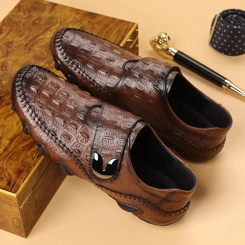 Men's Shoes Genuine Leather Luxury 2026 Pattern Business Casual Shoes Men Loafers Mocassins High-quality Men's Dress Shoes