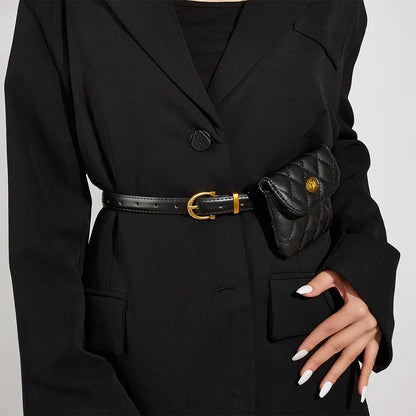 Elegant soft Leather Belt Bag For Women Crossbody Waist Purse Fanny Pack Evening Clutch Mini Handbag Designer Luxury Jeans Belt