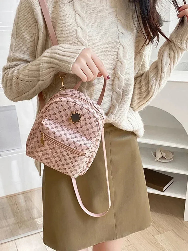 Women's Handbag Single Shoulder Crossbody Bag Double Shoulder Backpack Fashion All-matching Large Capacity Leisure Backpack