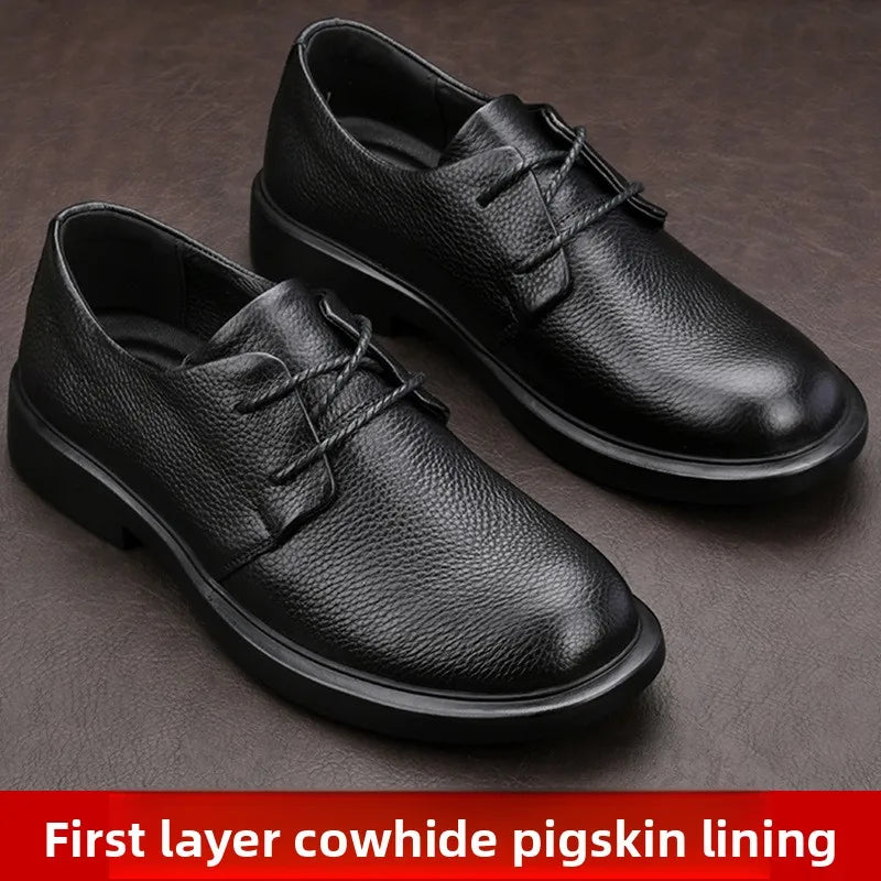 Made of Genuine Leather Casual Men's British Style Men's Leather Shoes Breathable Top Layer Cowhide Comfortable Soft Soled Shoes