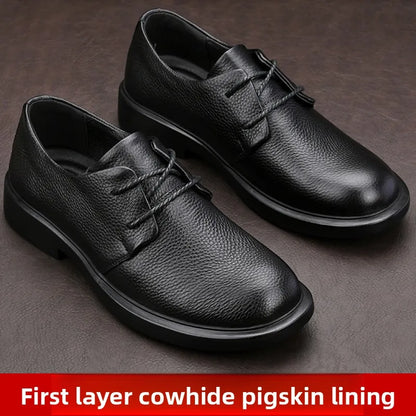 Made of Genuine Leather Casual Men's British Style Men's Leather Shoes Breathable Top Layer Cowhide Comfortable Soft Soled Shoes