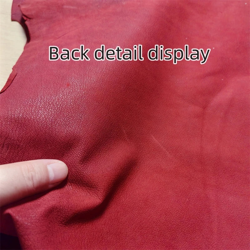 0.5/0.8mm Dark Red Frosted Skin. First Layer Leather. Real Leather Fabric. Handmade DIY For Shoes. Inside. Whole Sheepskin
