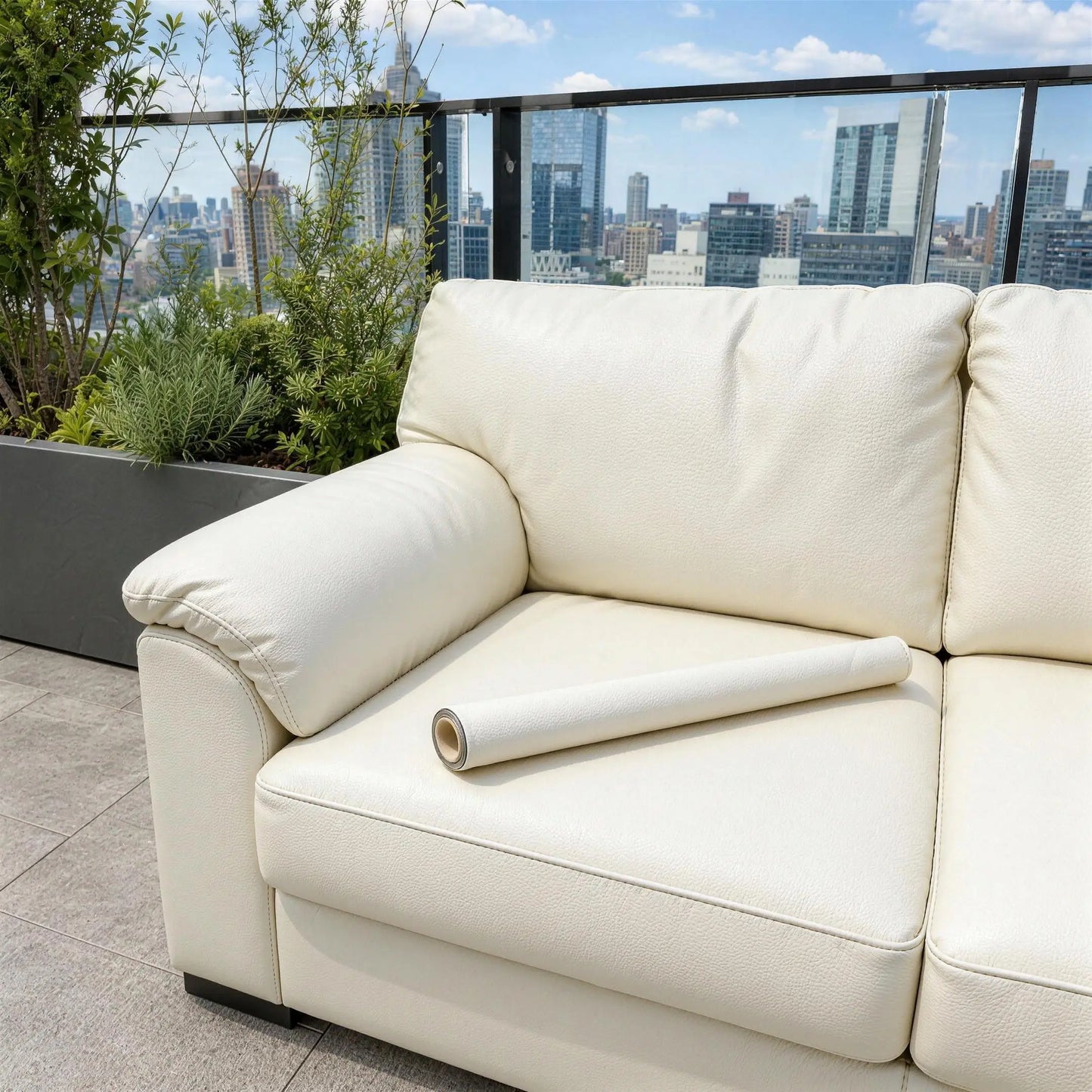Multiple Widths Available - Self-Adhesive Pu Leather Fabric with a Length of 5m Meters, Waterproof and Wear-Resistant Synthetic Leather Patch, Suitable for Sofa, Car Seat, Furniture, Luggage Repair, and Handmade Decora